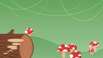 A minimal-type mushroom themed overlay. Key colours: green, brown, red, white